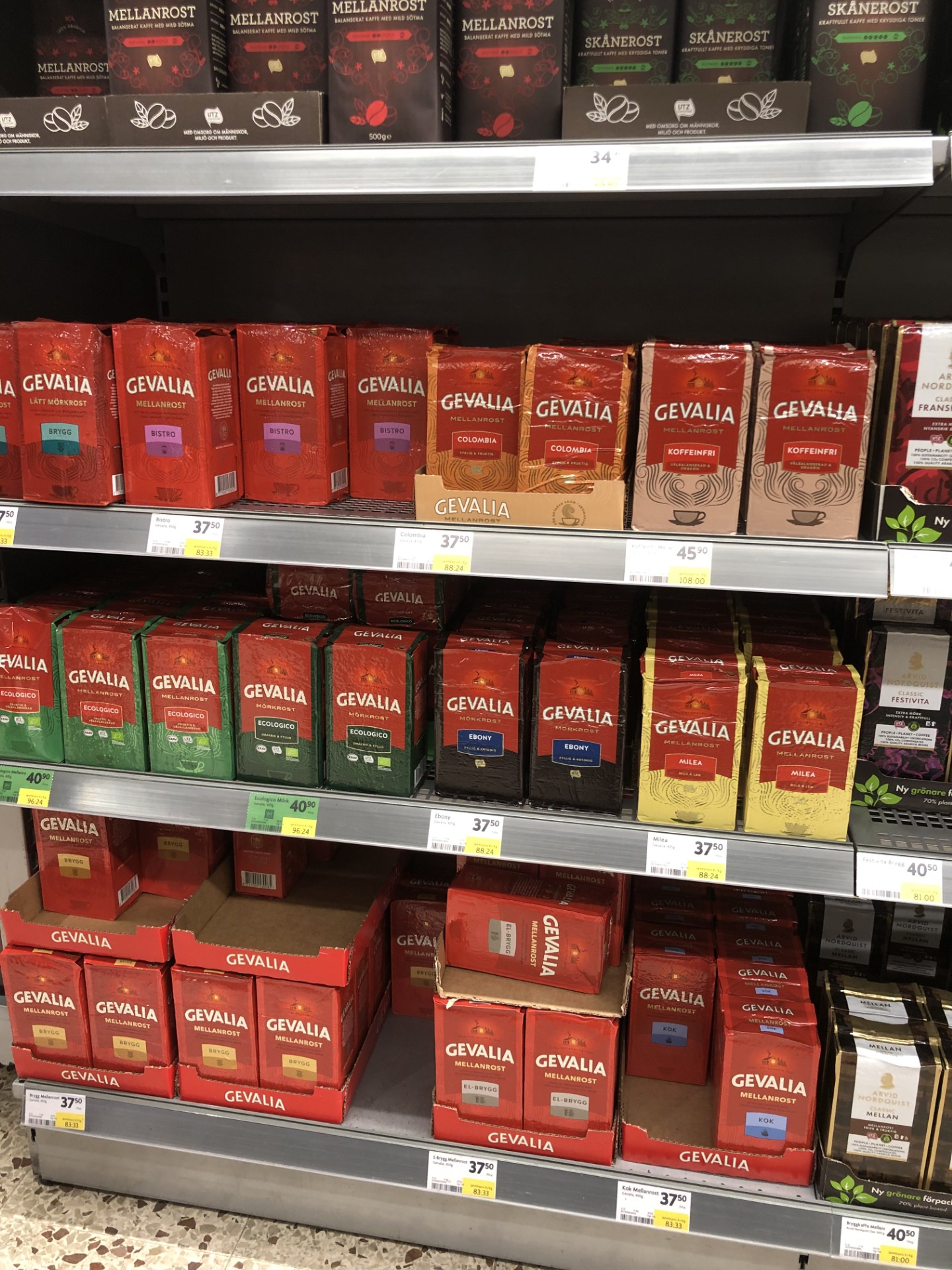 jämföra kaffepriser