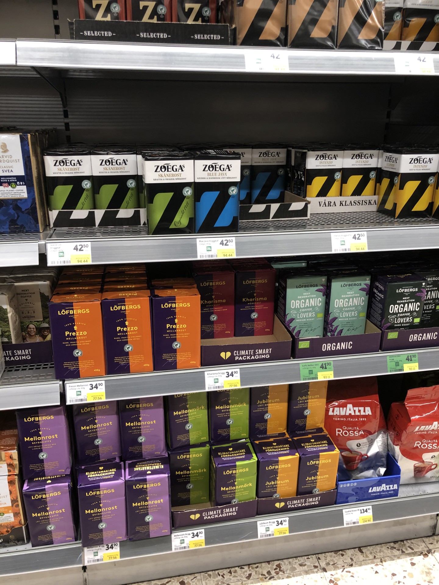 jämföra kaffepriser